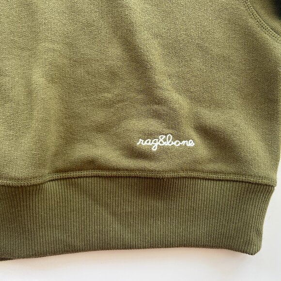 Rag & Bone Vintage Terry Sweatshirt in Military Olive, Size Medium - Picture 5 of 9